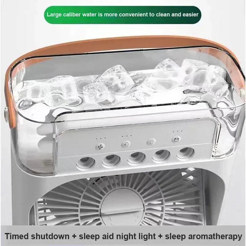 Portable Humidifier Fan Air Conditioner Household Small Air Cooler Hydrocooling Portable Air Adjustment for Office 3 Speed Fan