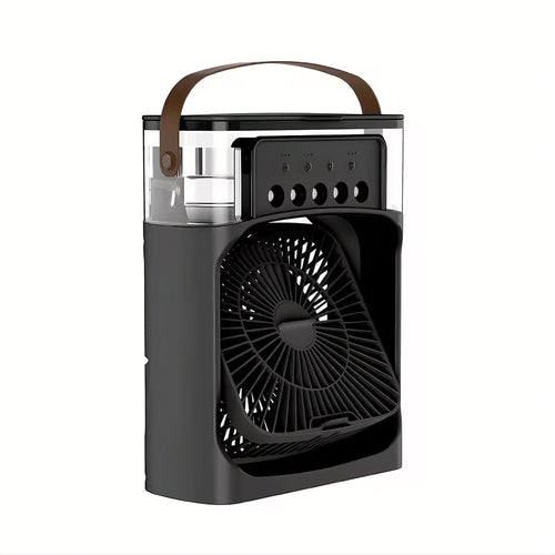 3-In-1 Portable Mini Air Cooler Fan with LED Night Light 5-Hole Humidifier 1-3H Timer for Home