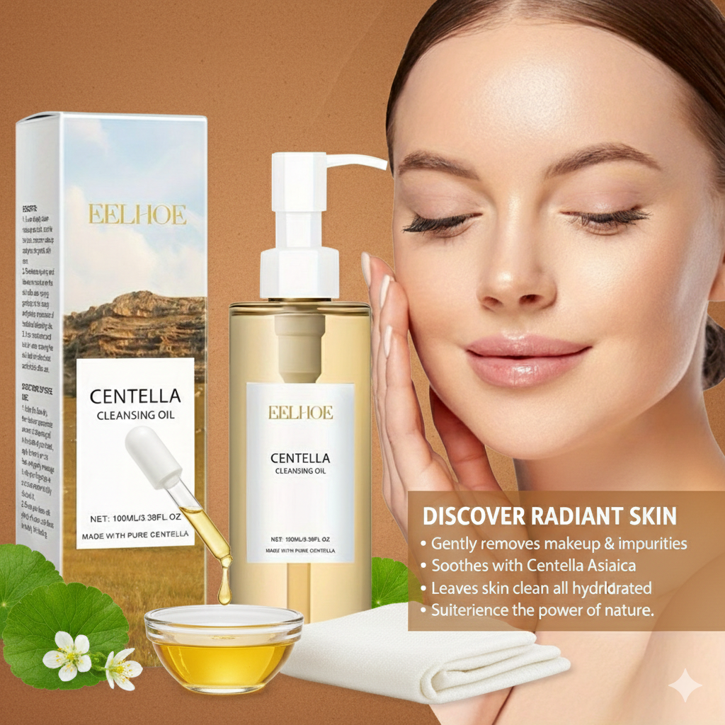 Centella Asiatica Makeup Remover Lightweight Refreshing and Gentle Face Cleansing Oil Lip and Eye Cosmetic Removal Cleaning